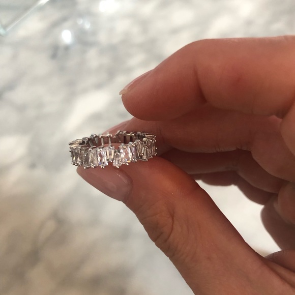 Gold Plated Baguette “T” Shape Stone Ring - Picture 8 of 13